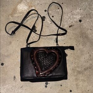 Brighton Vintage Crossbody Bag with Heart Accent